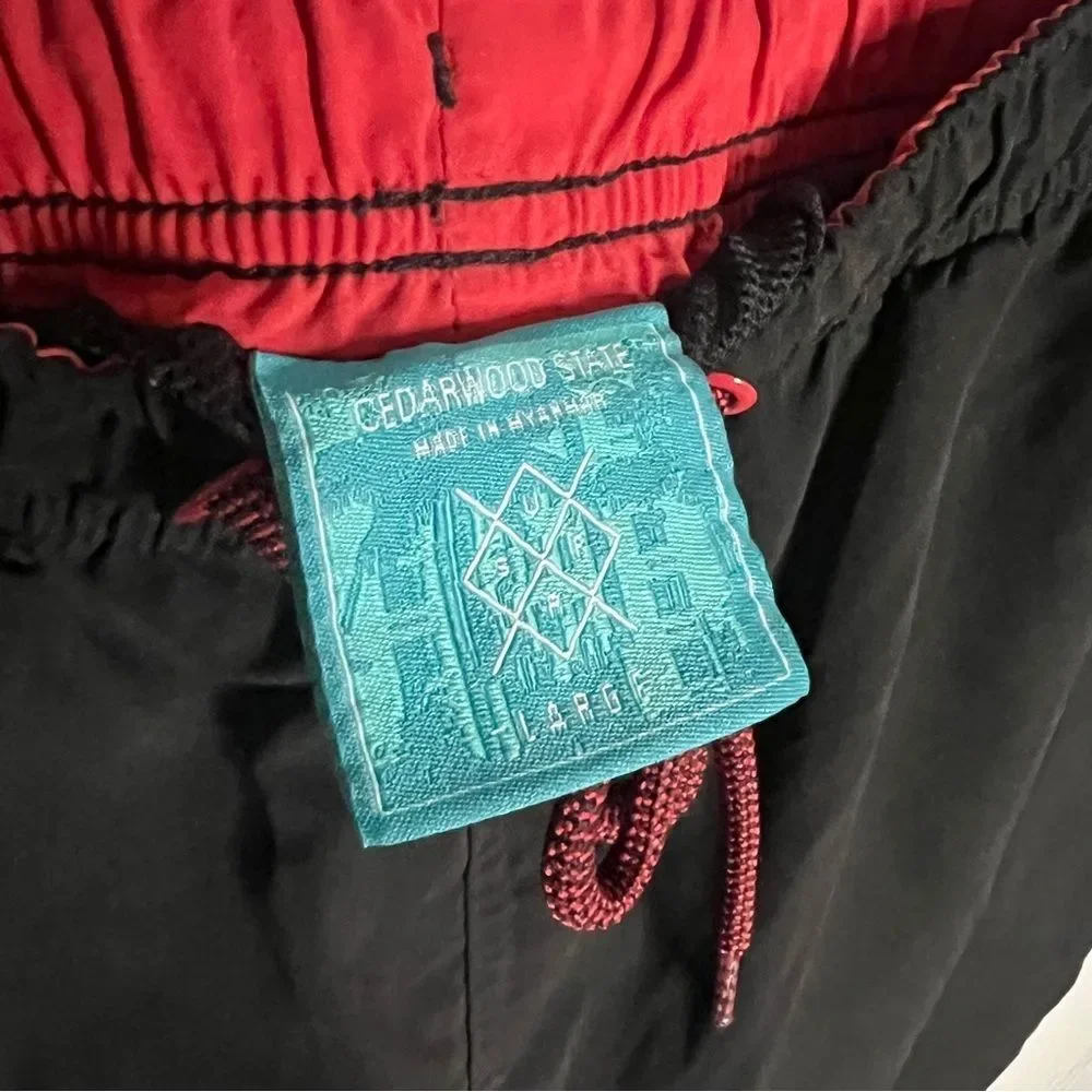 3/$50 BUNDLE 2 Primark Cedarwood State Orange Black Swim Trunk Shorts Mens Large